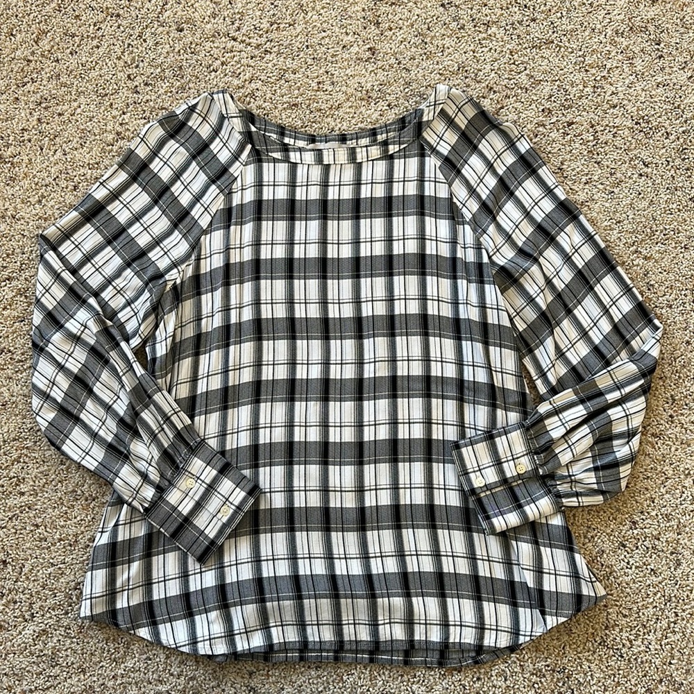 Loft plaid top